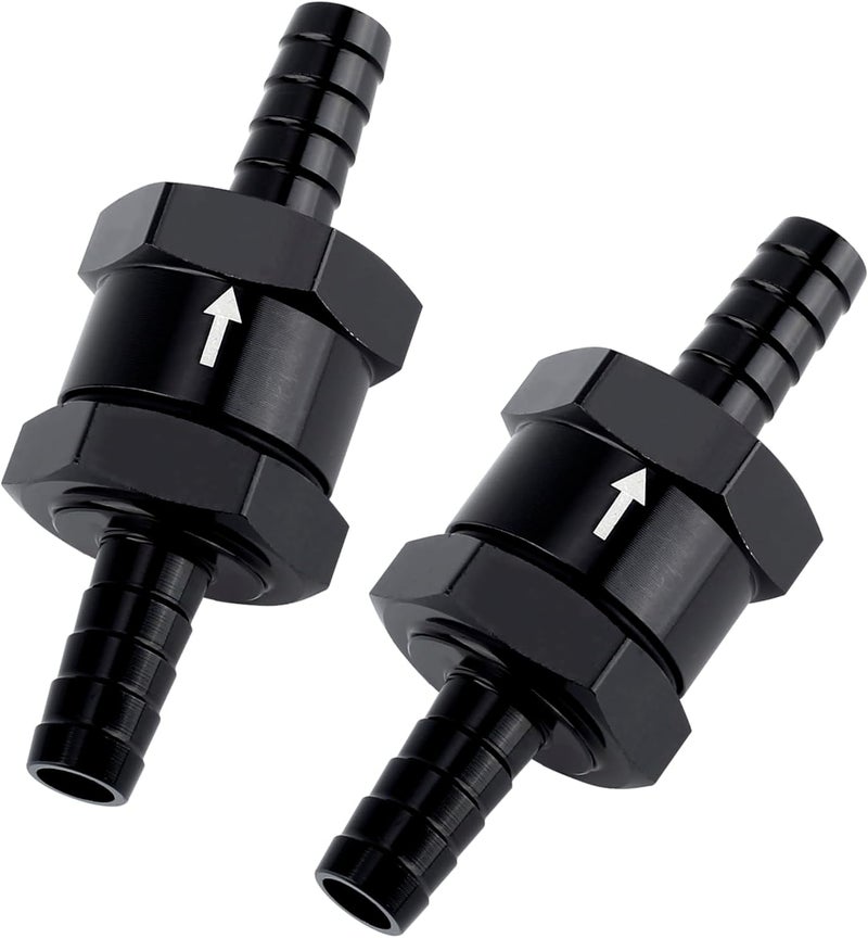PLALEI 2 PCS 5/16" Fuel One-way Check Valve,Non Return Check Valve-Inline,Aluminium Alloy One Way Valves for Water,Petrol,Diesel,Oil,E85,Gas,Air and Other Liquid,Compatible with Most Car Models (5/16") - Image 1